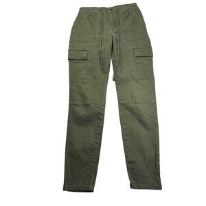 Rewash Womens High Rise Cargo Pants Size 5/27 Skinny Olive Green Cotton Blend